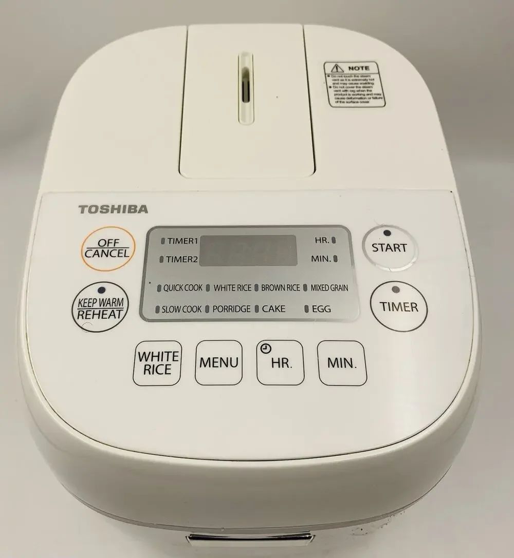 TOSHIBA Rice Cooker Small 3 Cup Uncooked W/LCD Display & 8-Cooking Functions